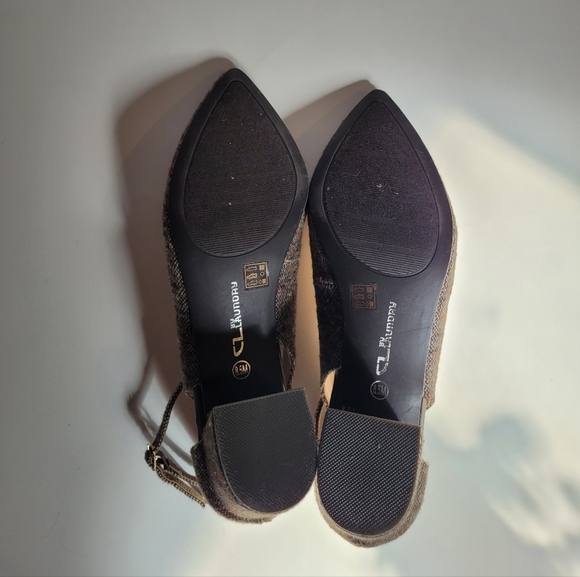 Women's Tweed Ankle Strap Block Heel Shoes - Picture 9 of 12